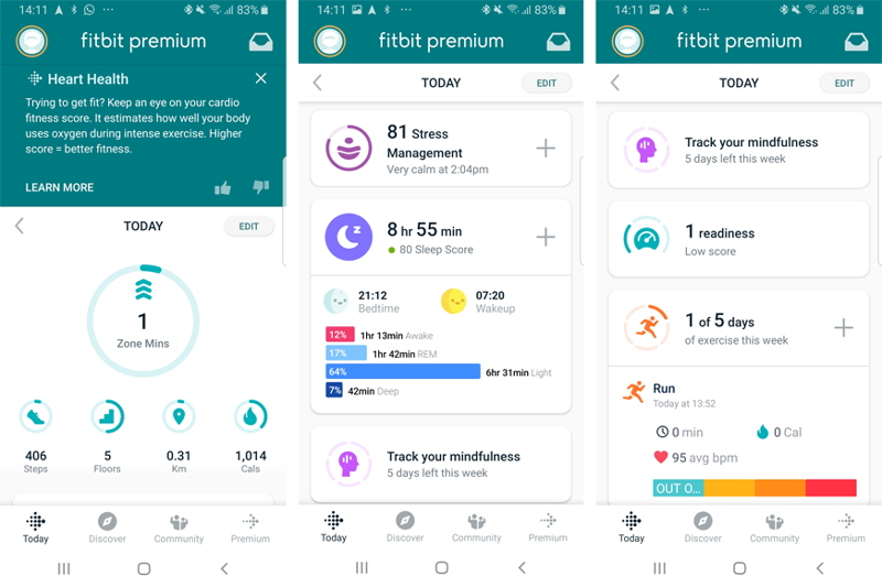 Man sieht die aufgezeichneten Daten in der Fitbit App.